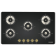 Faber Maxus Built- in Hob with 5 Brass Burners (HT905 CRS BR CI AI, Black)
